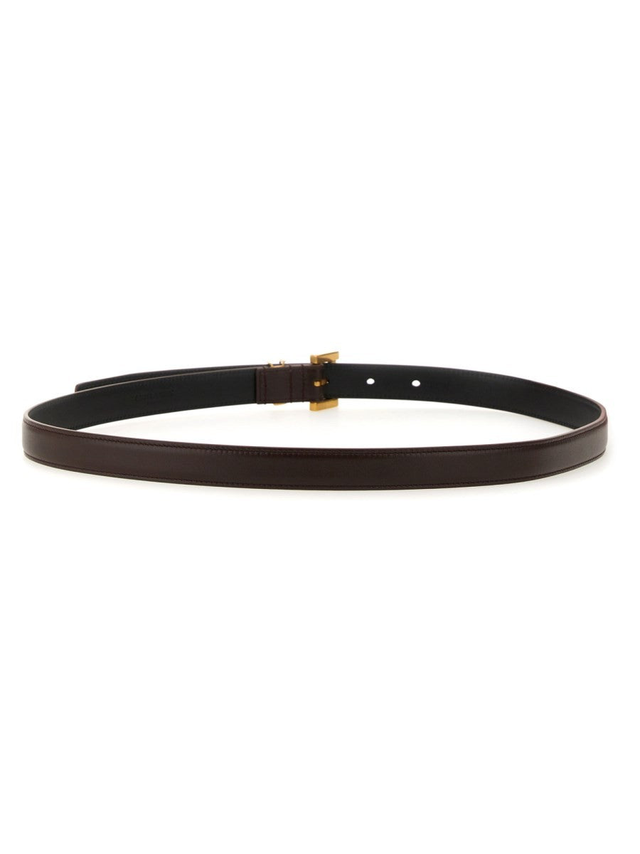 Saint Laurent Women's Cintura Cassandre Sottile Brown