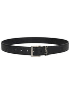 Saint Laurent Men's Cassandre Vadim Belt Black