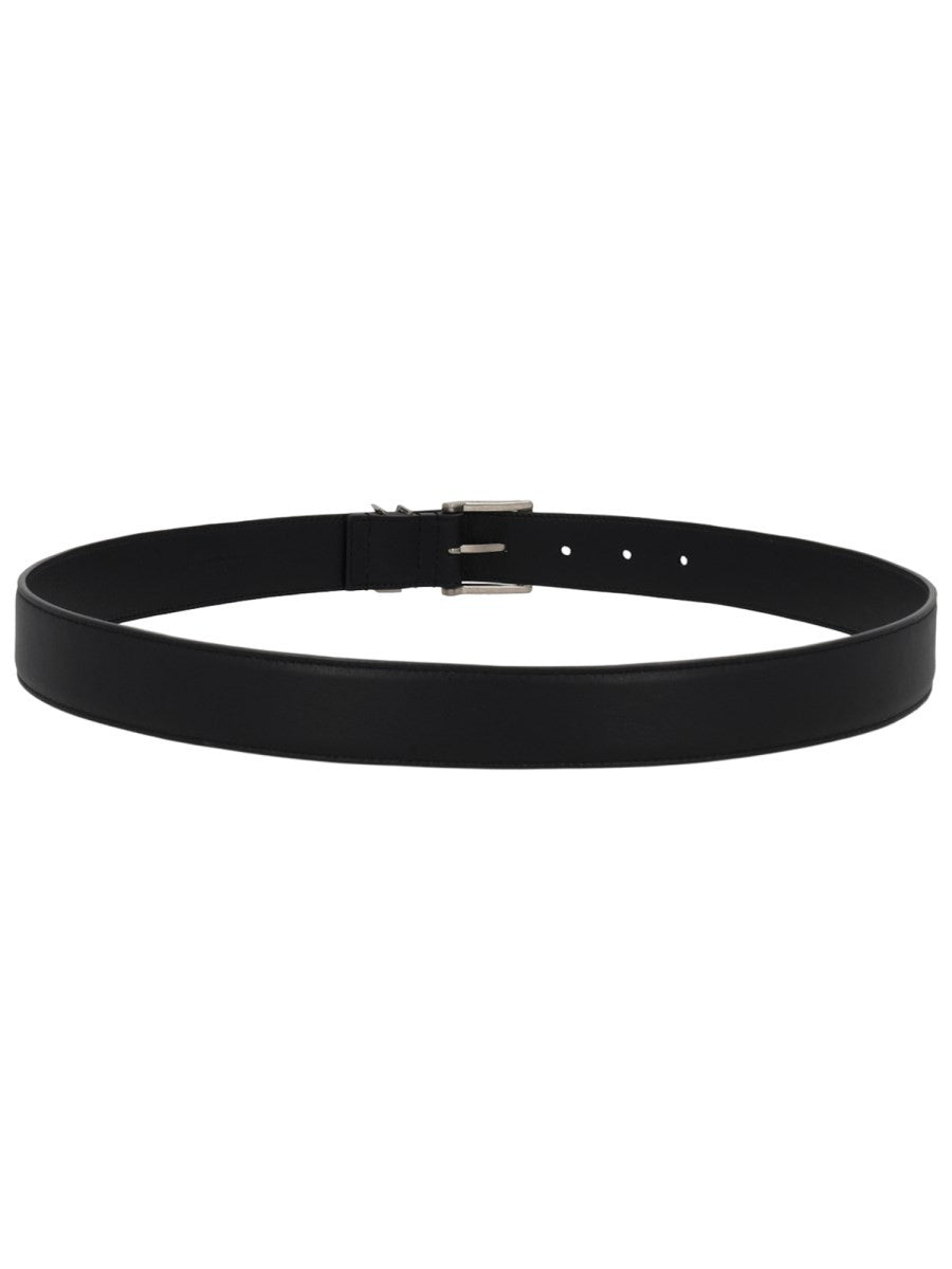 Saint Laurent Men's Cassandre Vadim Belt Black
