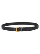 Saint Laurent Men's Cassandre Belt Black