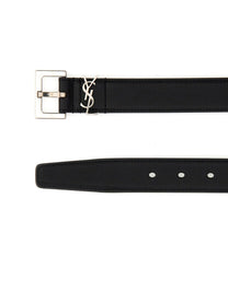 Saint Laurent Women's Cassandre Belt Black, view 2
