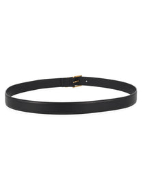 Saint Laurent Men's Cassandre Belt Black, view 3