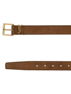 Saint Laurent Men's Cassandre Belt Brown, view 2