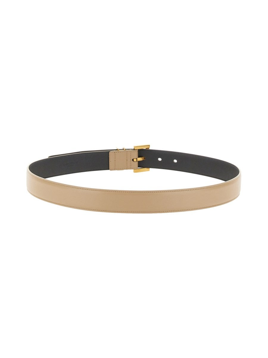 Saint Laurent Women's Cassandre Belt Beige, view 3