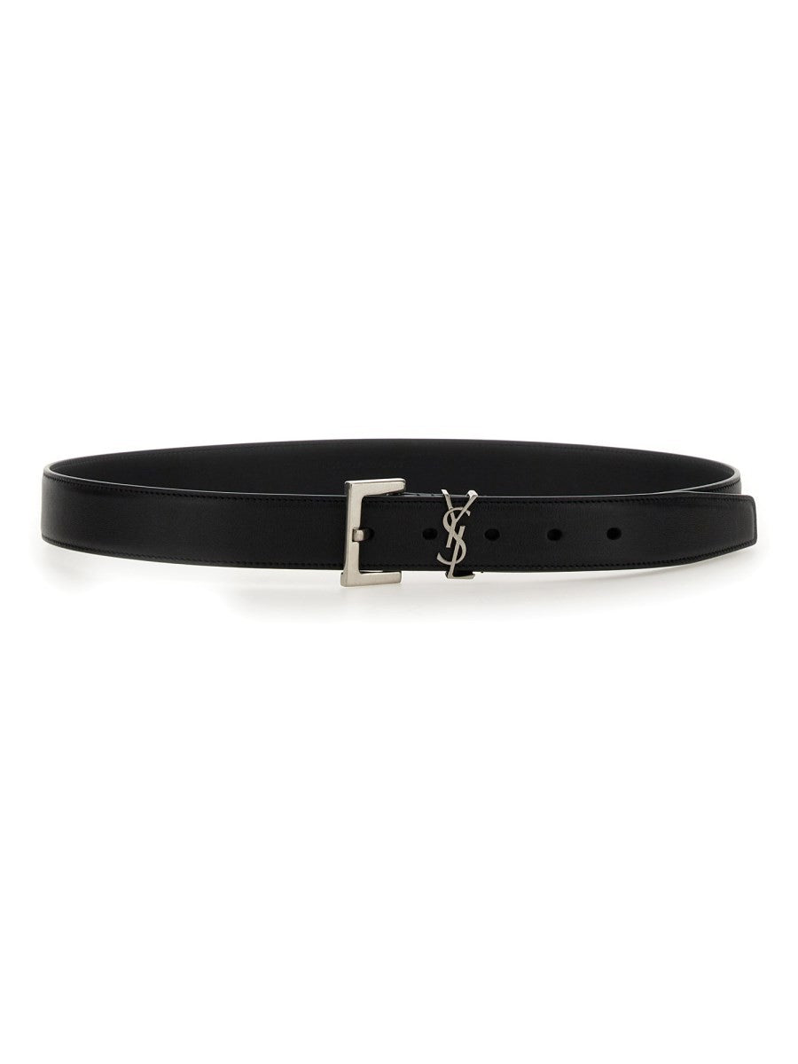 Saint Laurent Women's Cassandre Belt Black