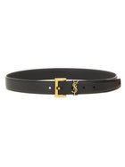 Saint Laurent Women's Cassandre Belt Black