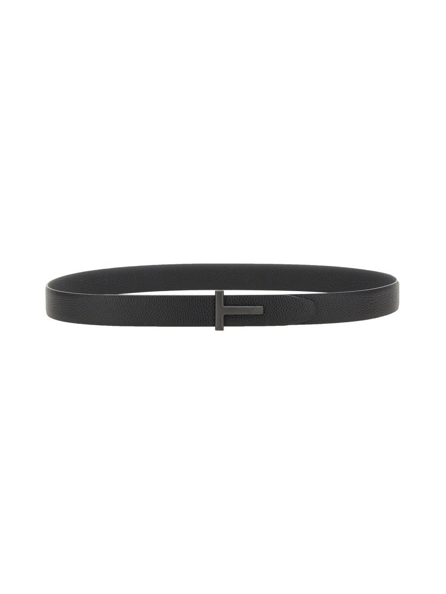 Tom Ford Men's Cintura Con Fibbia Black