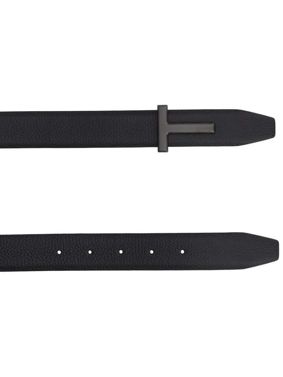 Tom Ford Men's Cintura Con Fibbia Black