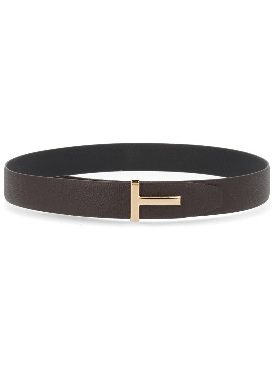 Tom Ford Men's Cintura Con Fibbia Brown