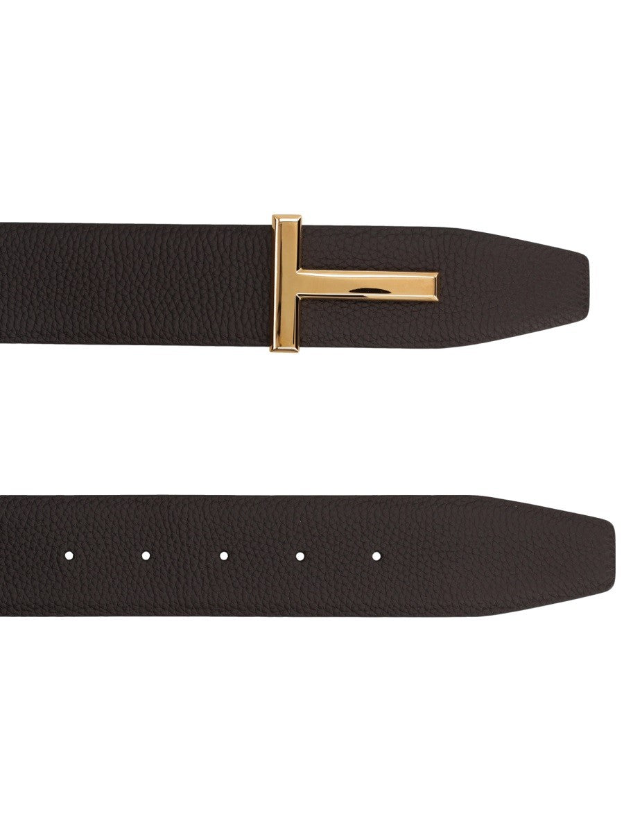 Tom Ford Men's Cintura Con Fibbia Brown