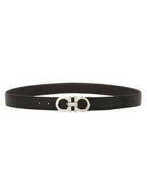 Ferragamo Men's Cintura Gancini in Pelle Black