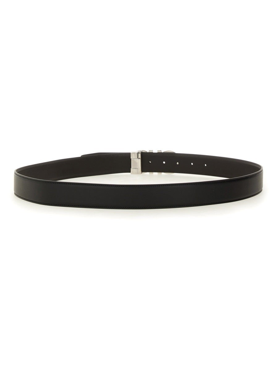 Ferragamo Men's Cintura Gancini in Pelle Black