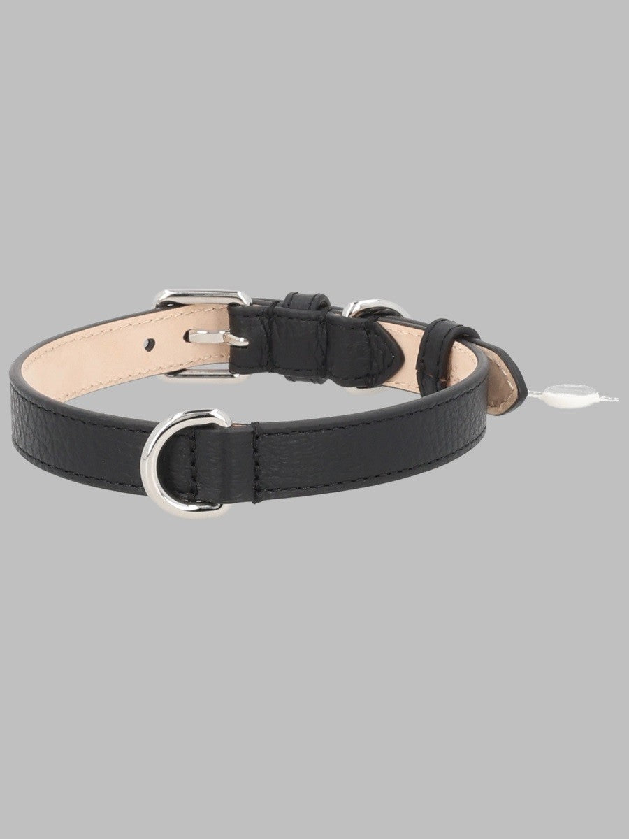 Maison Margiela Unisex Cintura in Pelle Con Charm Black
