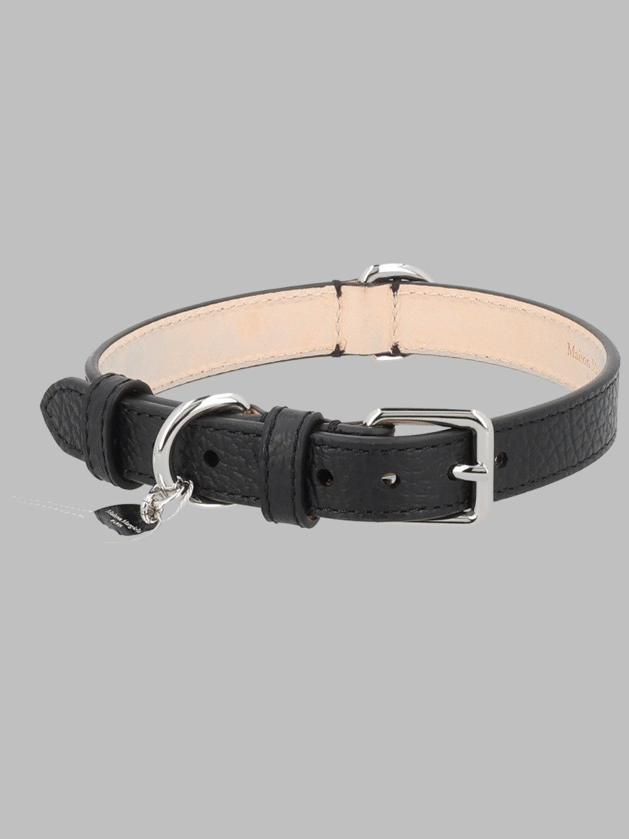 Maison Margiela Unisex Cintura in Pelle Con Charm Black