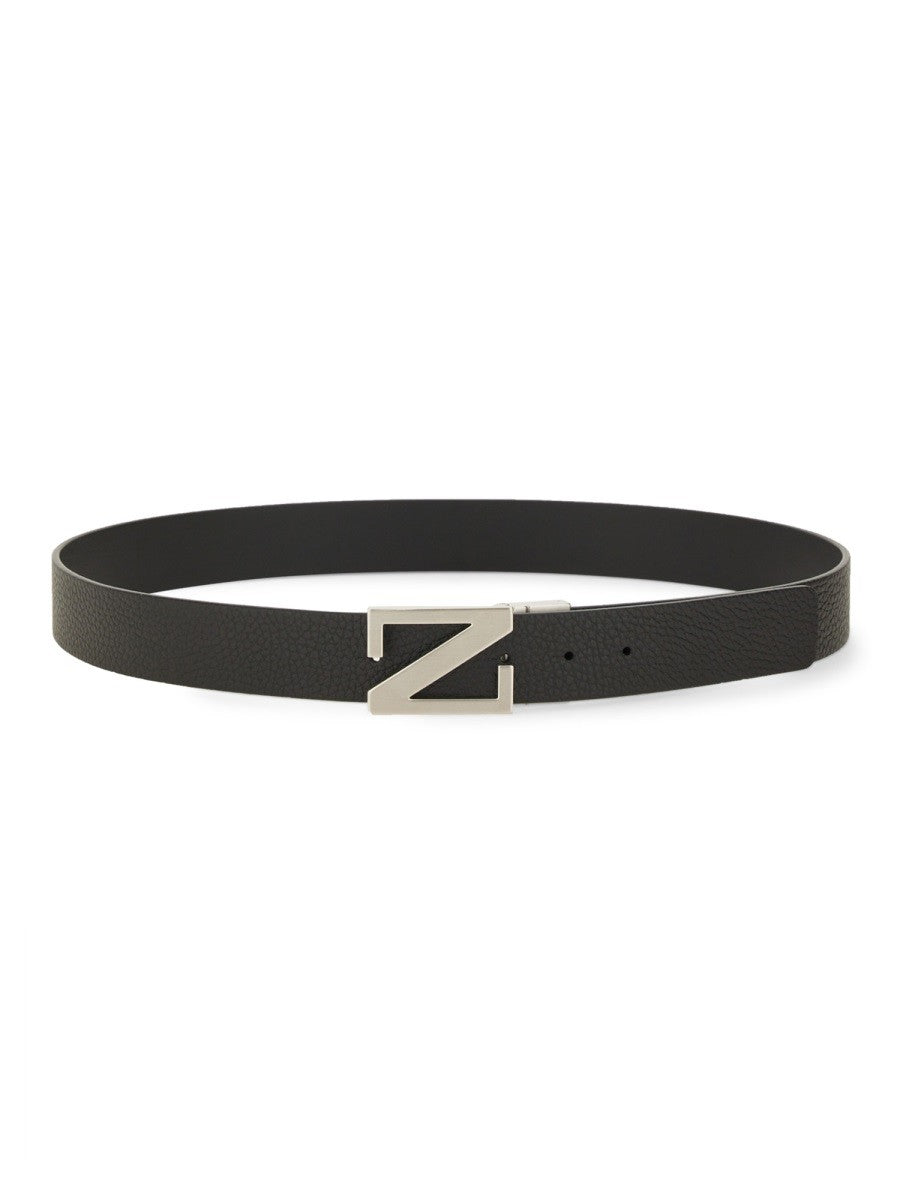 Zegna Men's Cintura Reversibile Con Fibbia Monogram Black