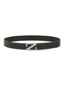Zegna Men's Cintura Reversibile Con Fibbia Monogram Black
