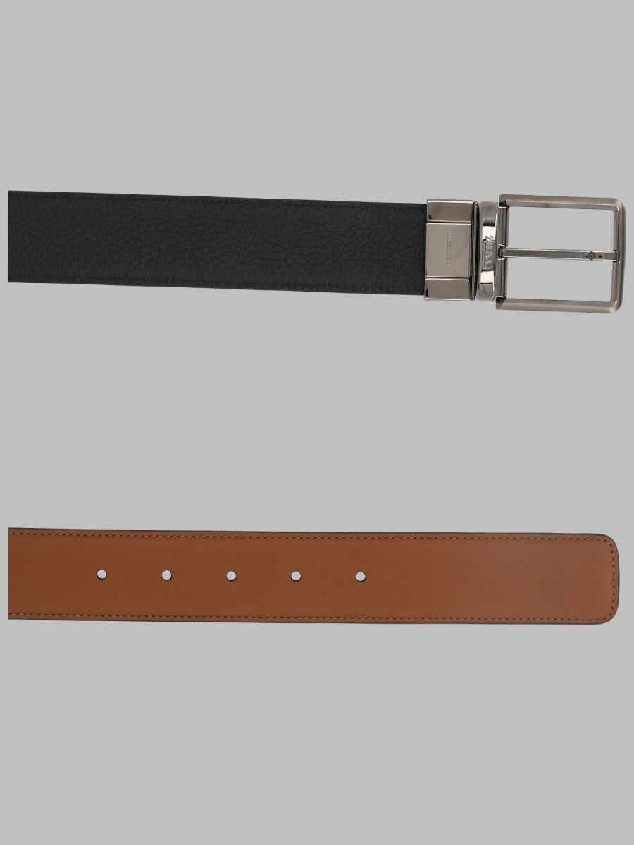 Zegna Men's Cintura Reversibile in Pelle Brown