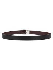 Valentino Men's Reversible Mini Vlogo Signature Belt Black