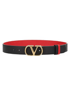 Valentino Women's Reversible Vlogo Signature Belt Black