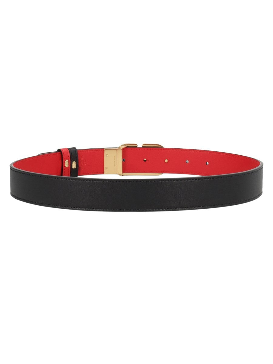 Valentino Women's Reversible Vlogo Signature Belt Black