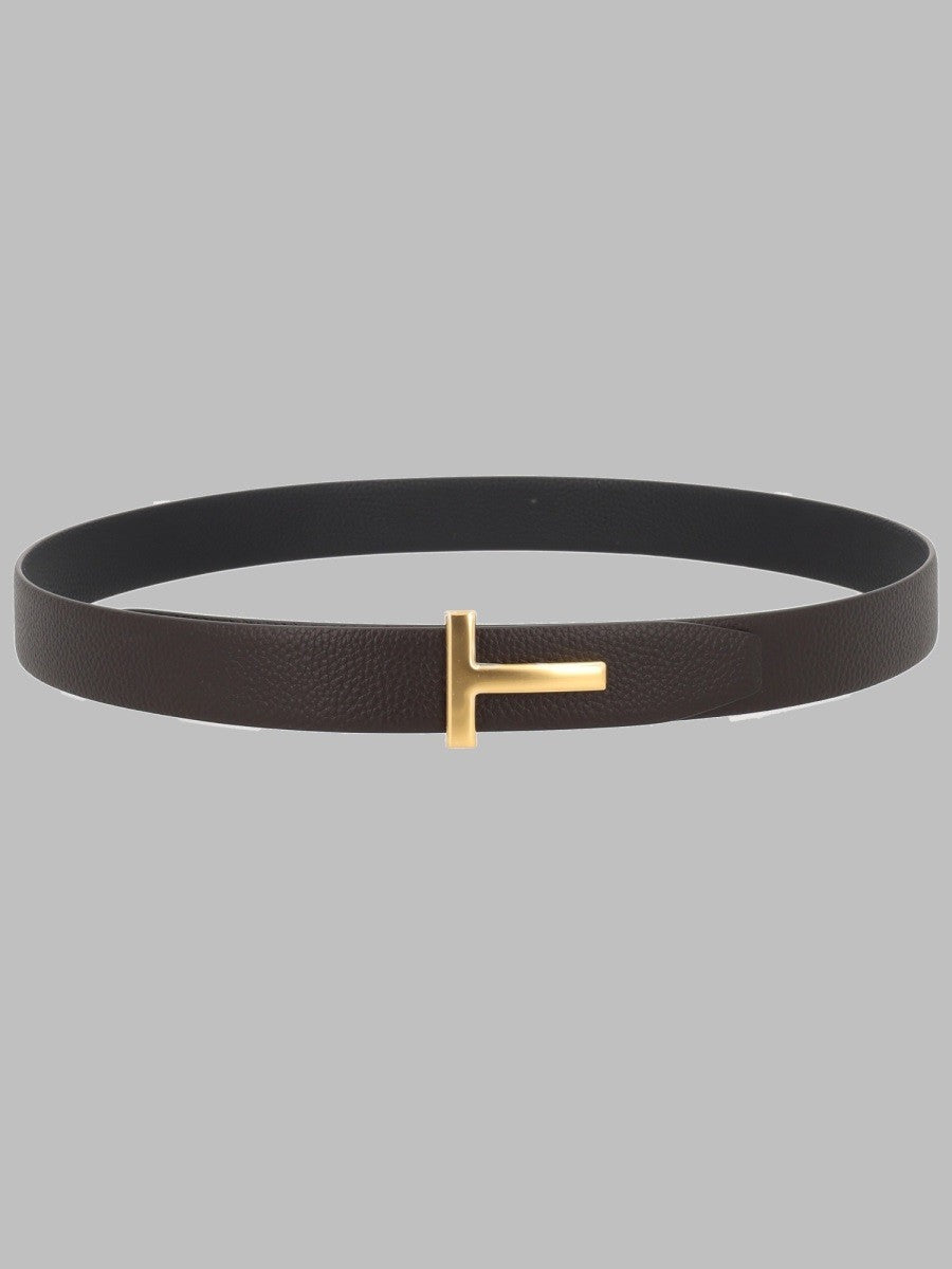 Tom Ford Men's Cintura Icon in Pelle Fiore Brown