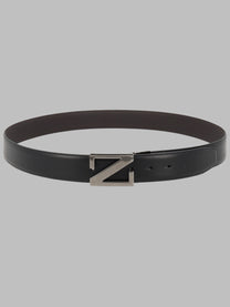 Zegna Men's Cintura Monogram Reversibile Black