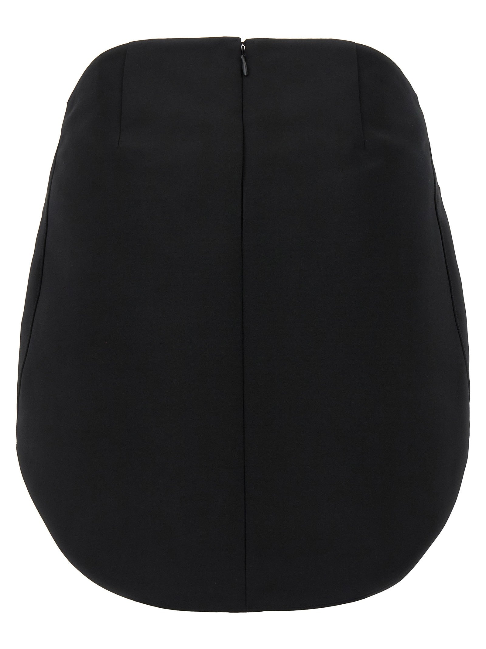 courrèges Circle Satin Skirt Black