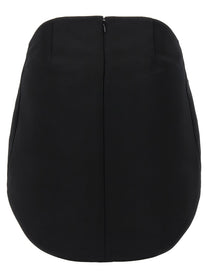 courrèges Circle Satin Skirt Black