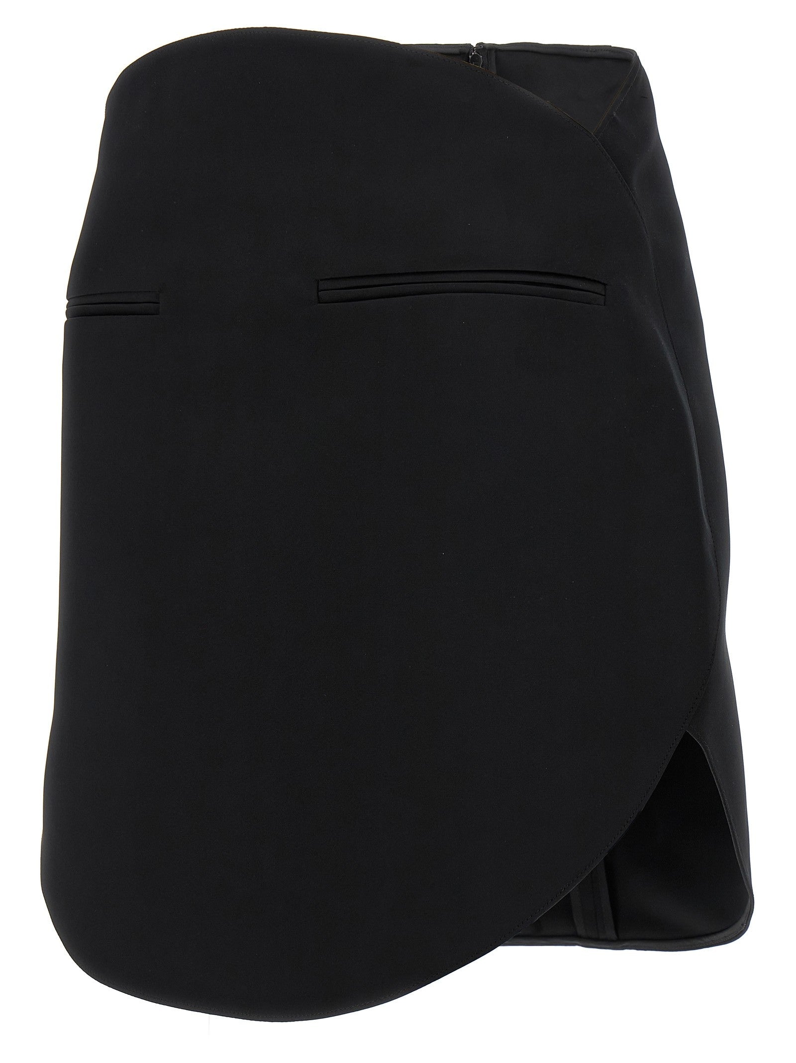 courrèges Circle Satin Skirt Black