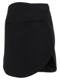 courrèges Circle Satin Skirt Black