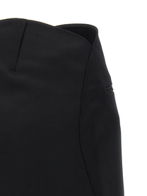 courrèges Circle Satin Skirt Black