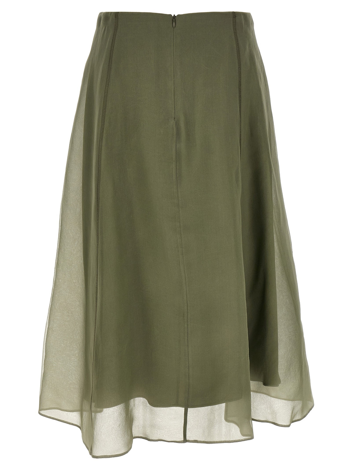 Brunello Cucinelli Circle Skirt Green, view 2