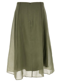 Brunello Cucinelli Circle Skirt Green, view 2
