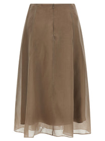 Brunello Cucinelli Circle Skirt Beige
