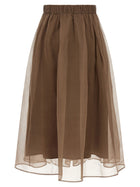 Brunello Cucinelli Circle Skirt Brown, view 2