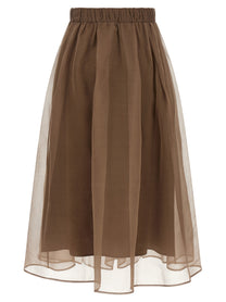 Brunello Cucinelli Circle Skirt Brown