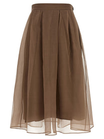 Brunello Cucinelli Circle Skirt Brown