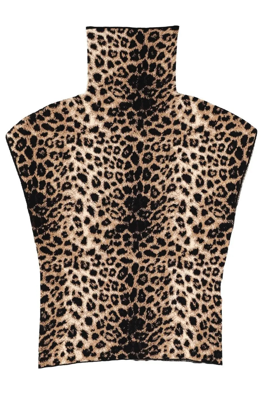 Circus Hotel women’s animal print top with soft textured leopard print fabric in black and tan tones