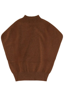 Circus hotel women’s cashmere sweater in brown with a ribbed crew neck and cuffs