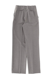 Back view of circus hotel women’s tailored gray wool blend trousers with a slim fit and two back pockets