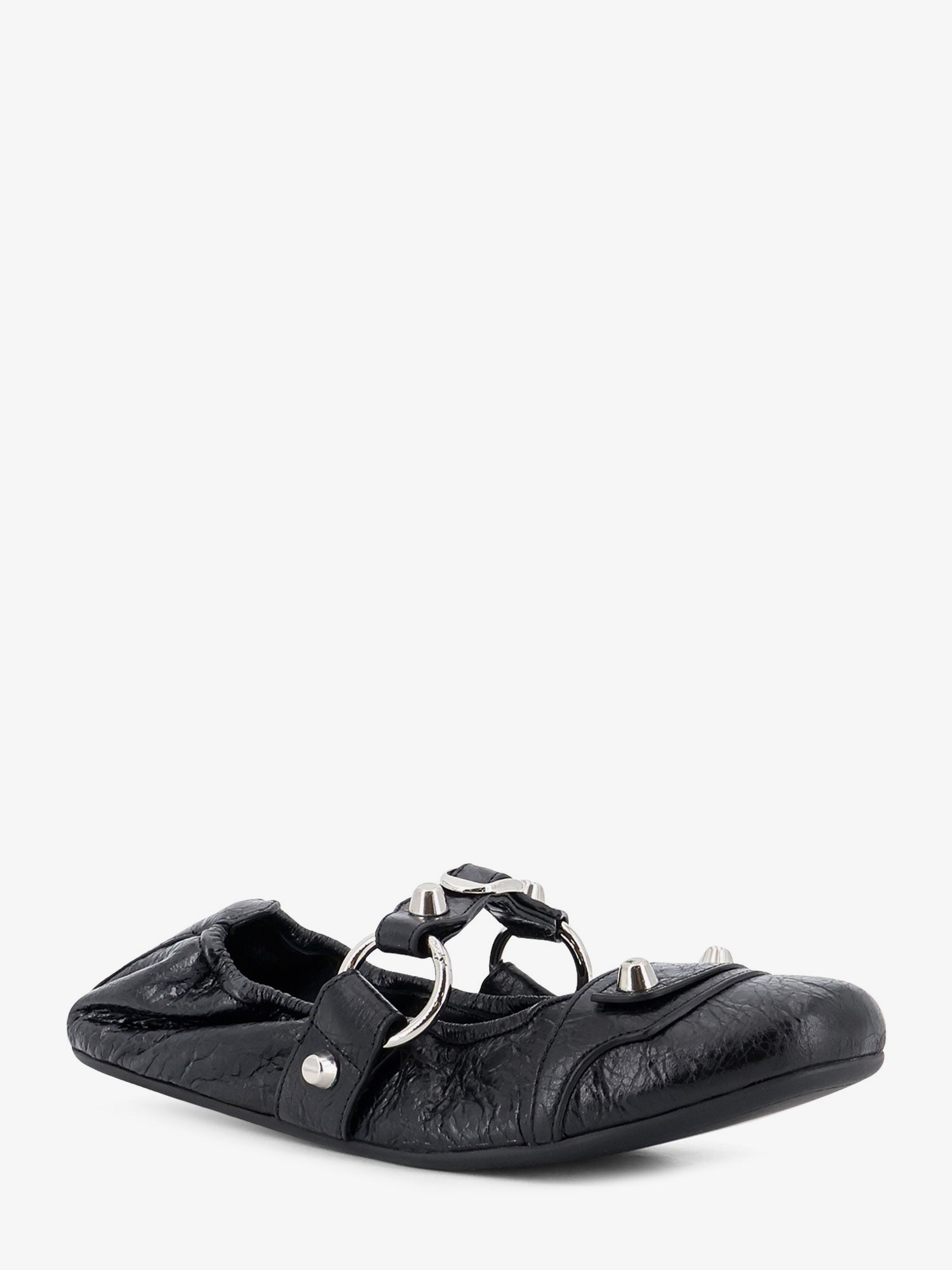 Balenciaga Women's City Flat L005 Leather Ballerinas Black