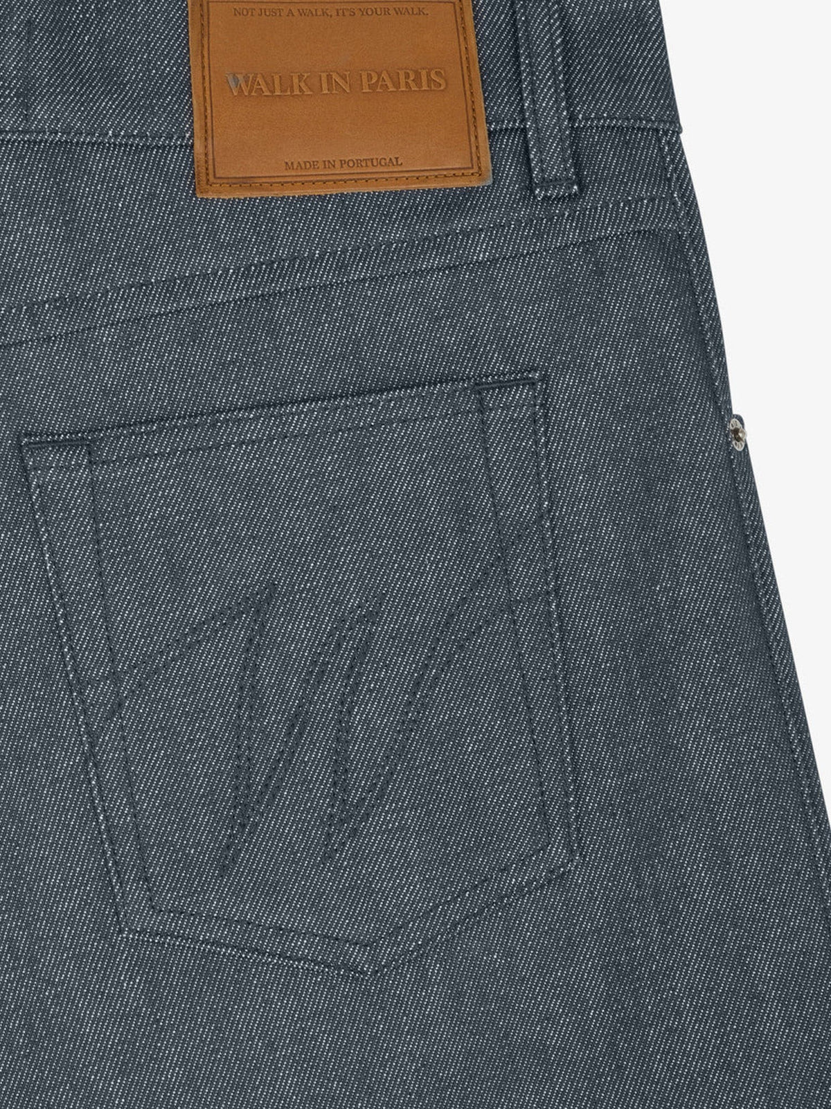 Walk In Paris Men's City Messanger Trousers in Blue Denim Grey, view 3