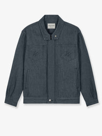 Walk In Paris Men's City Messenger Uniform Blue Denim Jacket Grey