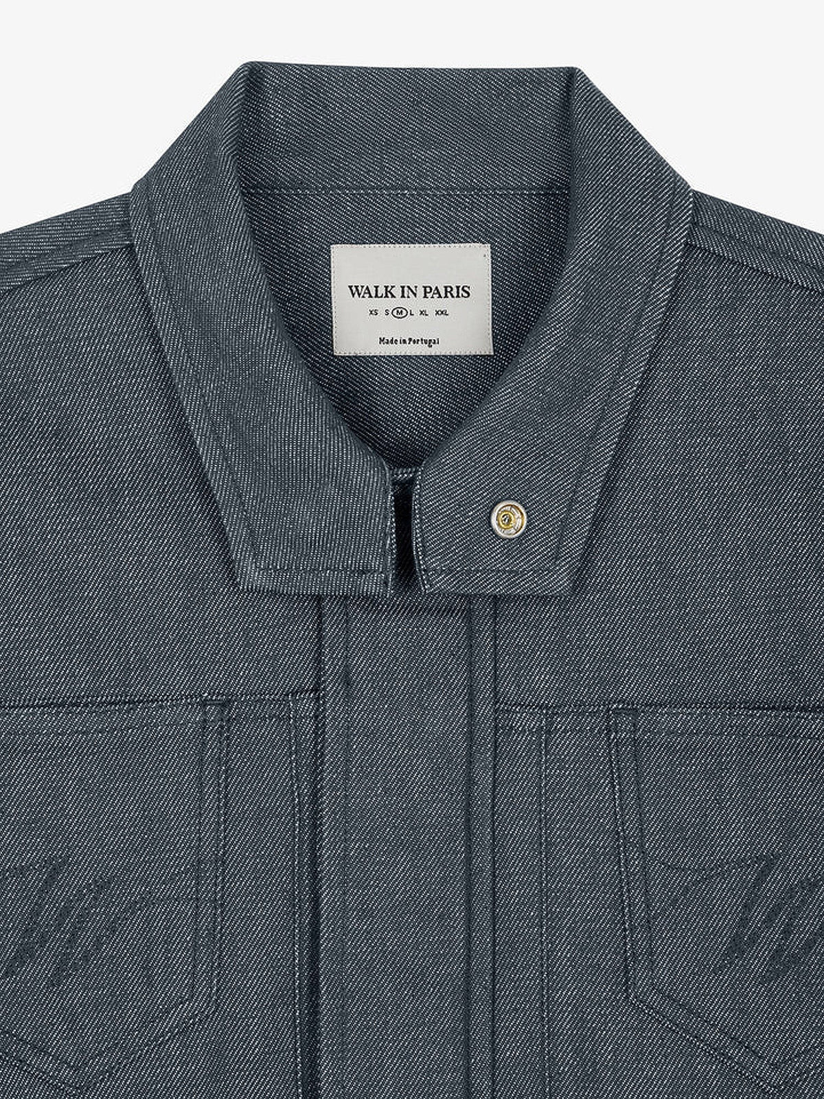 Walk In Paris Men's City Messenger Uniform Blue Denim Jacket Grey