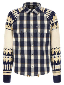 Dsquared2 Classic Check Drawstring Shirt Gold