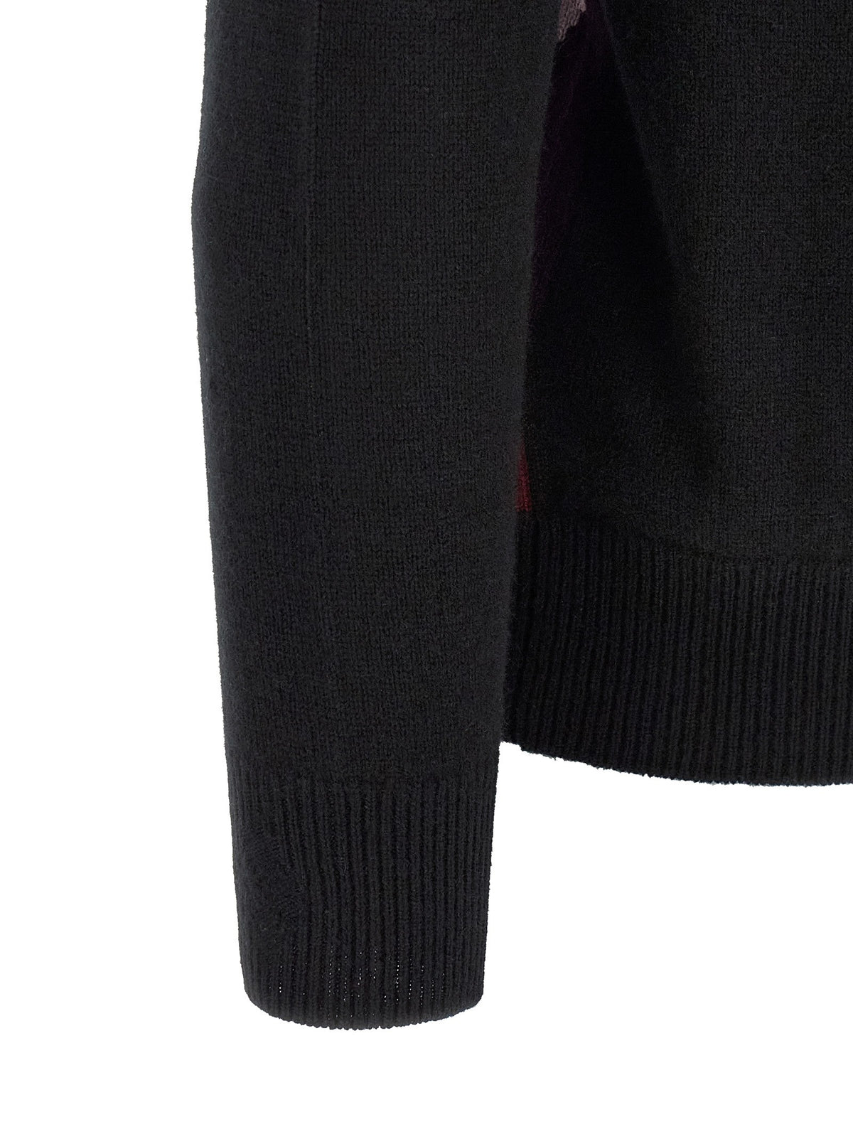 Ballantyne Classic Diamond Diamond Intarsia Cardigan Black, view 4