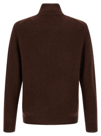 Ballantyne Classic Diamond Diamond Intarsia Cardigan Brown