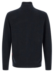 Ballantyne Classic Diamond Diamond Intarsia Cardigan Blue