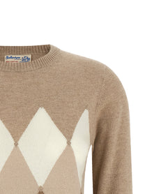 Ballantyne Classic Diamond Diamond Shaped Sweater Beige