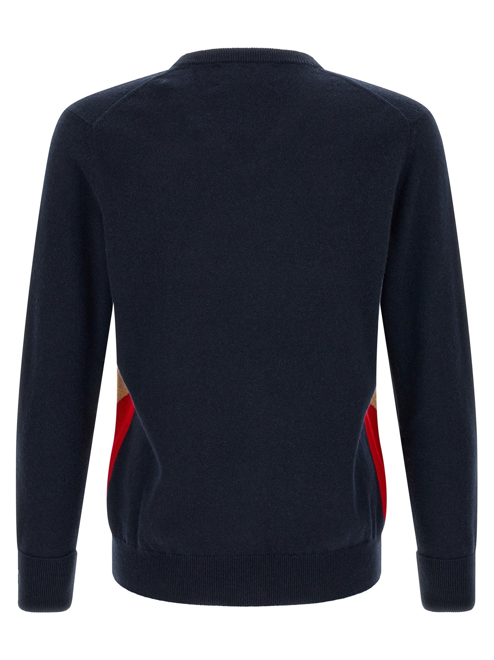 Ballantyne Classic Diamond Intarsia Sweater Blue
